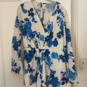 Nordstrom Blue Floral Jumpsuit